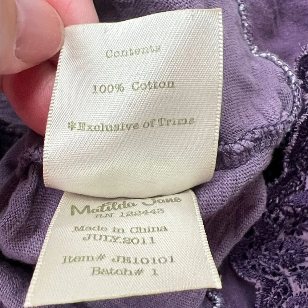 Matilda Jane purple and brown knit wrap top ruffle layer hem dress size 4